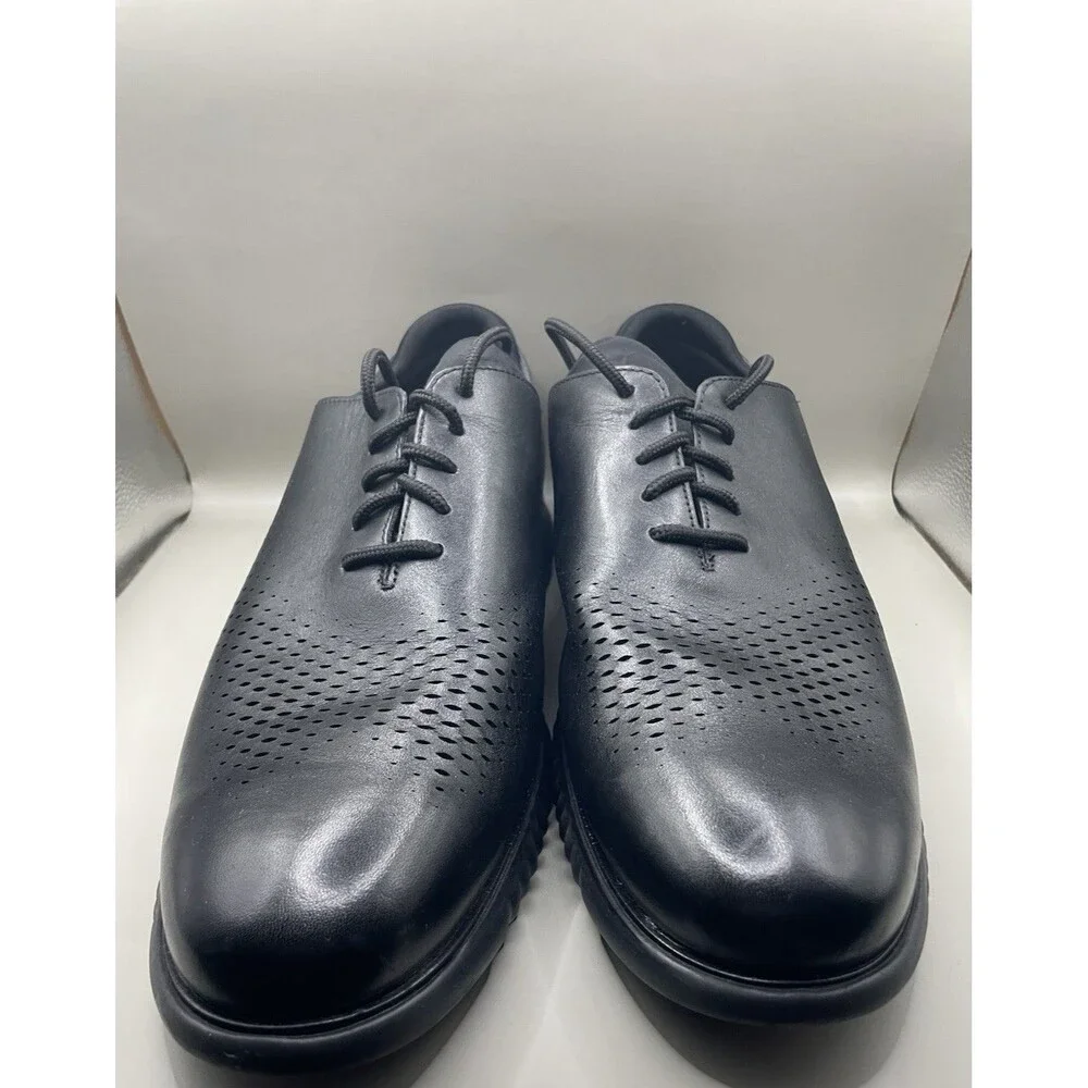 Cole Haan 2.ZeroGrand Lined Laser Wingtip Oxford Mens 13 W Wide Black C23832 EUC